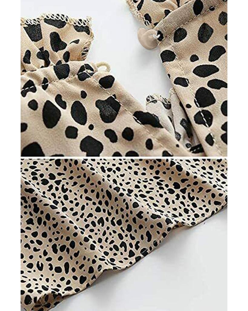 Azura Exchange Блуза с оборкой на шее и принтом гепарда