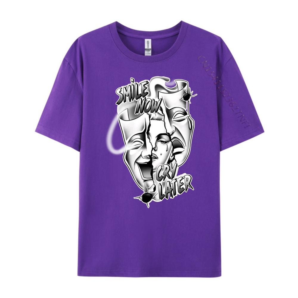 Smile Now Cry Later Pretty Chicano Blackwork 3XL Unisex Clothing Vintage T Shirts Vegan