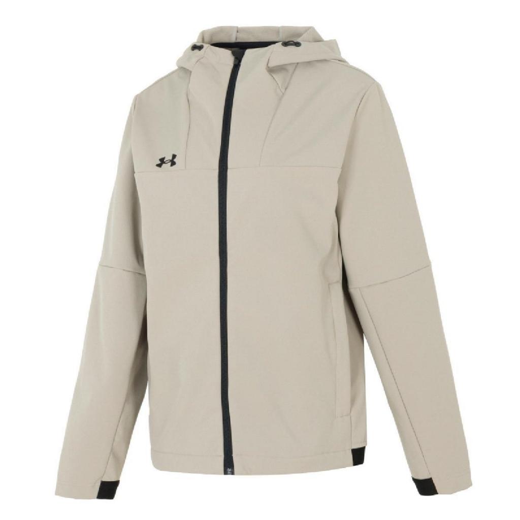 Under Armour Однотонная флисовая куртка с логотипом Удобные вязаные длинные брюки Повседневный спортивный костюм Мужской костюм Коричневый 24600408-203+24600705-203