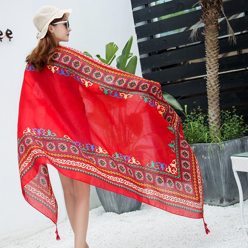 180*90см Дорожные Пляжные Солнцезащитные Шарфы для Женщин Бикини Большой Парео Шарф Бразильский Купальник Пляжная Накидка Шали