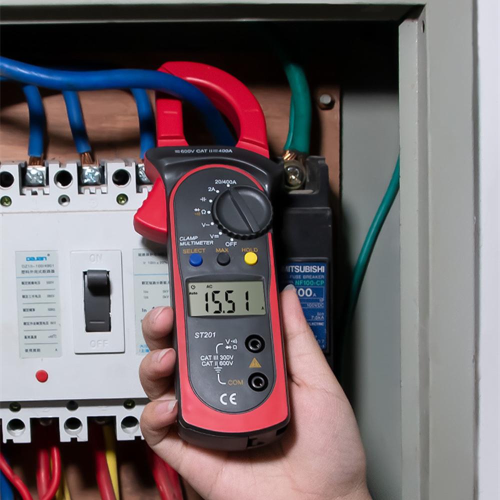 Ручной ЖК-цифровой токоизмерительные клещи Мультиметр AC DC Вольт Ампер Ом Емкость Тестер ABS
