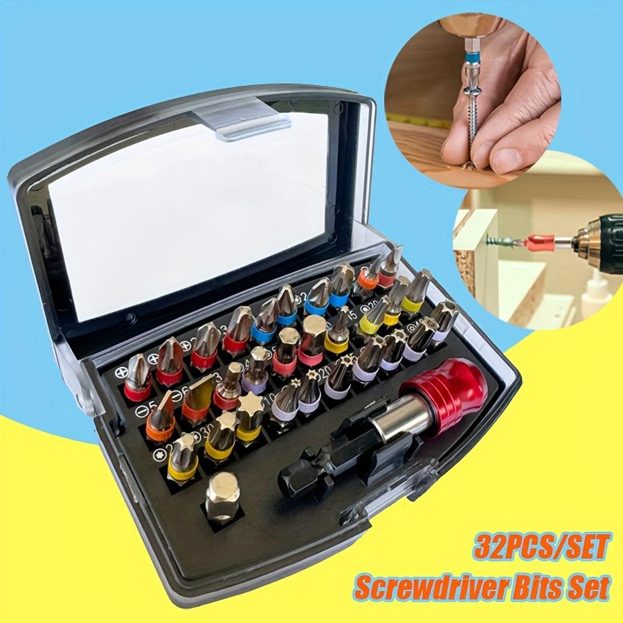 32Pcs Screwdriver Head Set, S2 Steel, Cross Screwdriver Head, Sleeve, Quick Release Connector, Industrial Hand Tools, Home Appliance Manual Repair Kit