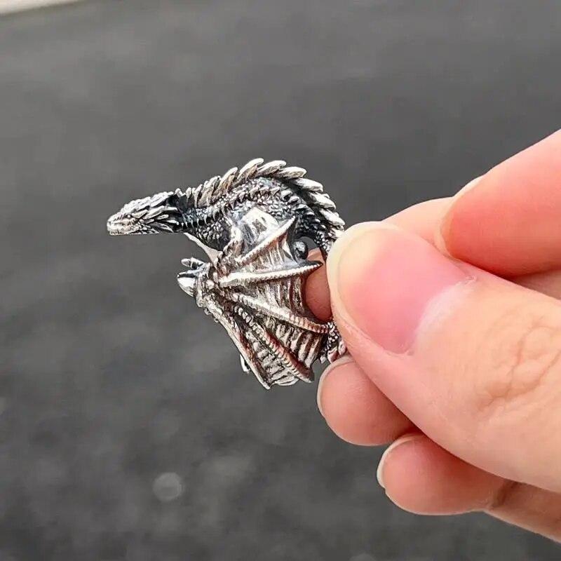 Vintage Dragon Pterosaur Wings Cosplay Rings Unisex Adjustable Opening Personality Ring Jewelry Accessories Gifts