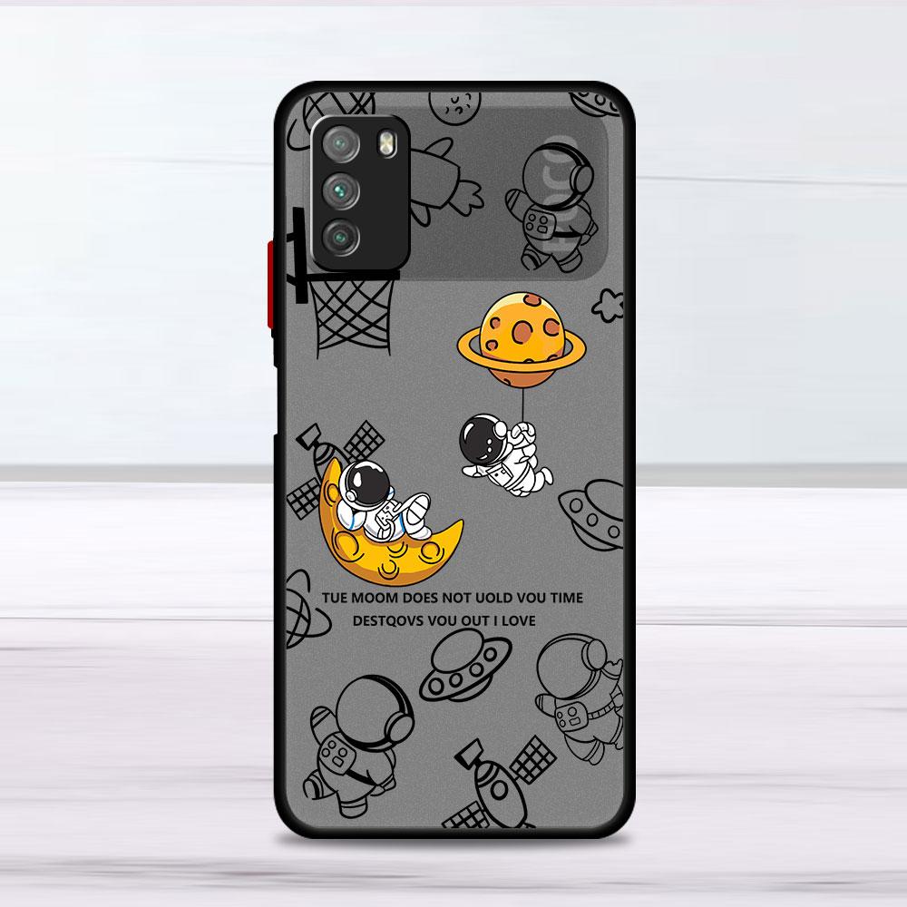 Милый чехол с мультяшным астронавтом для Xiaomi Mi Poco X3 NFC M3 11 10 12 9T 11T 10T Pro Note 10 Lite матовые жесткие чехлы для телефонов
