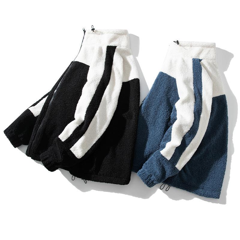 Men's Lamb Wool Coat Autumn and Winter Simple Ins Stand-up Collar Jacket Jacket Top