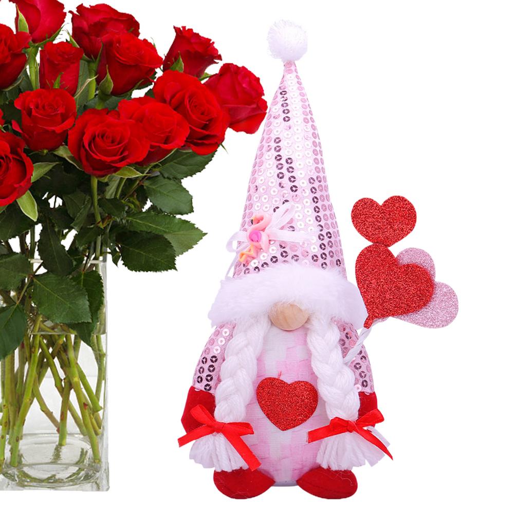 Валентин Гном Декор Сезонное Настольное Украшение Романтическая Кукла-Гном Для Спальни Гостиной Кабинета Книжной Полки Каминной Полки