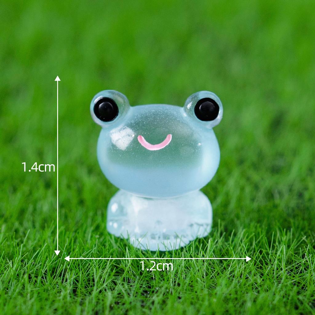 10pcs Luminous Frogs Mini Figurine Micro Landscape Decoration Frog Fairy Garden DIY Miniatures Home Decoration Accessories