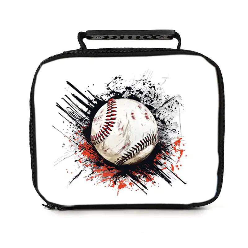 Baseball Handheld Lunch Bag For Boy And Girl Best Gift 2D Flat Cartoon Lunch Box Bag for Children Thermal Insulation Picnic Bag