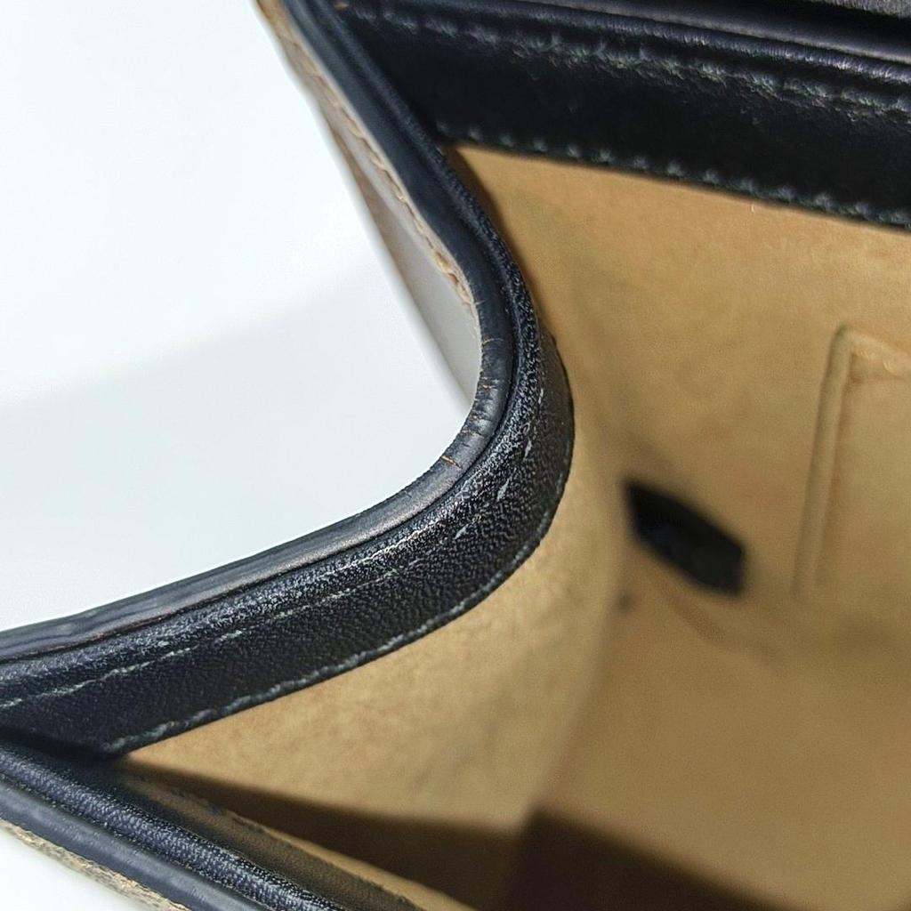 [Pre-Owned] Padlock Moonlight Treasure Box Series Metal Lock Logo Canvas And Leather Crossbody Bag Small - Good #11P1W0N