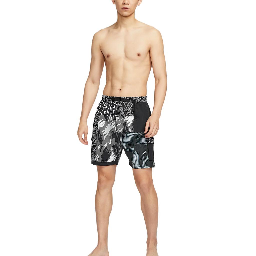 Nike Swim Voyage Стильные Минималистичные Модные Пляжные Шорты Мужские шорты Черные FZ7373-034