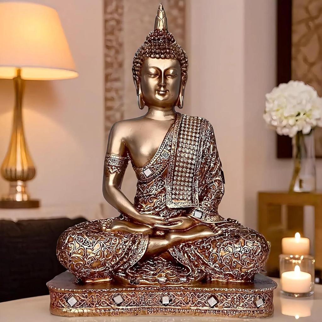 Meditating Sitting Buddha Statue showpiece Idol Home Decor Items for Living Room and Gifts
