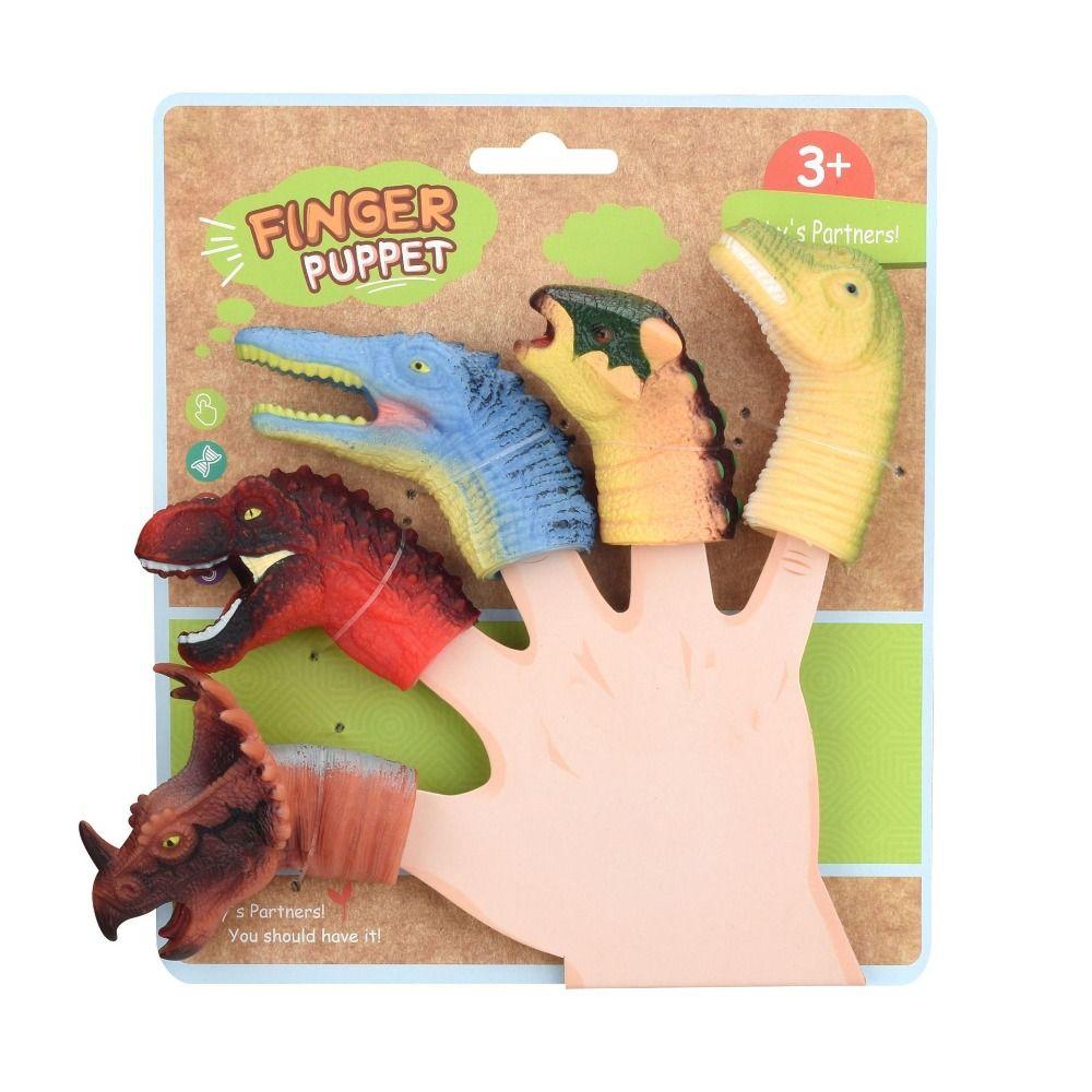 Colorful Mini Animal Hand Puppet Educational Toy Dinosaur Finger Puppet Parent-Child