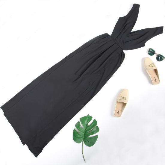 Женское вечернее платье для вечеринки с глубоким V-образным вырезом, без рукавов, с разрезом по подолу, высокое