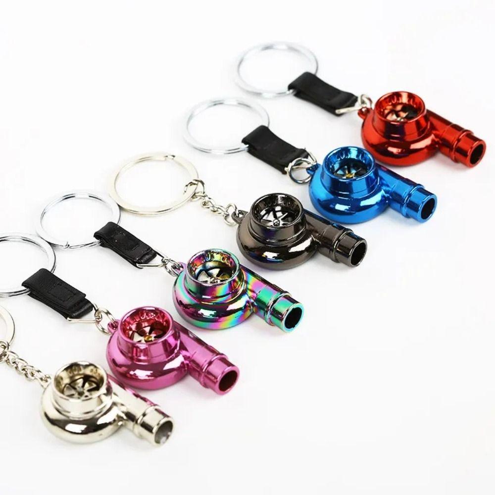 Zinc Zinc Alloy Turbo Key Chain with Sound INS Key Buckle Creative Car Whistle Sound Keyring  Men