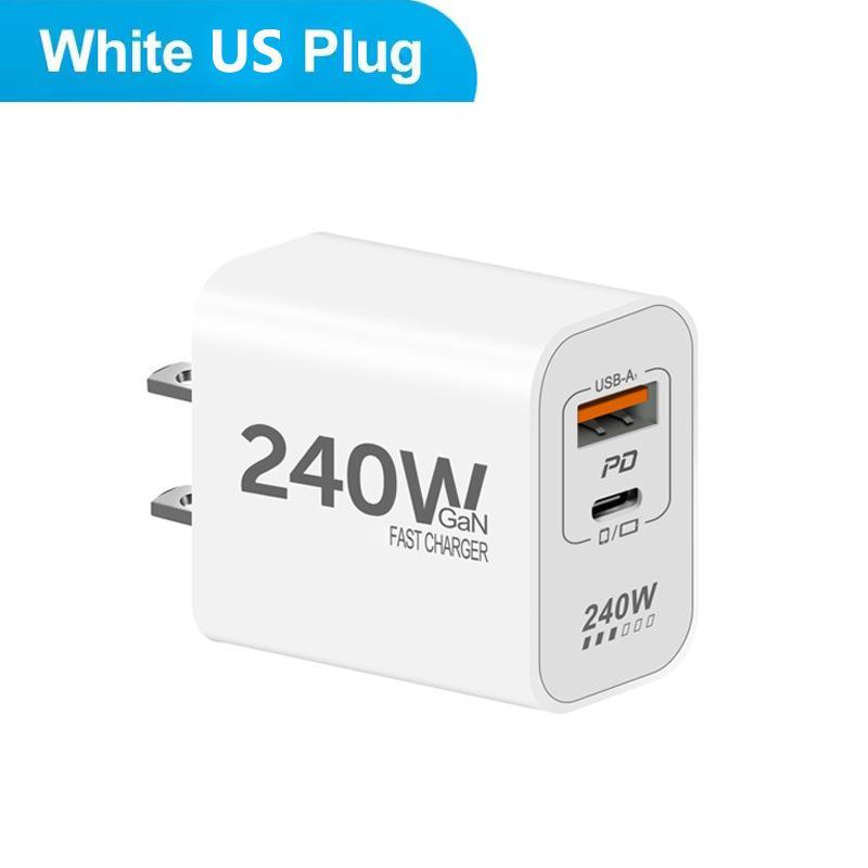 240 Вт Gan Pd USB-C Зарядное устройство для 17 16 15 14 13 12 Pro Max Телефона Qc 3.0 Pd 3.0 USB Type-C Быстрая зарядка