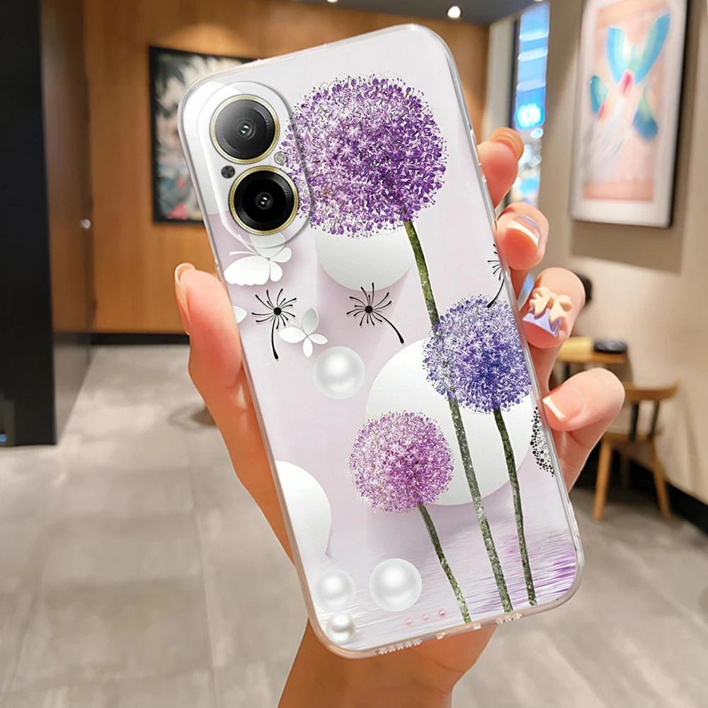 Для Oppo Realme C67 4G Чехол для телефона Красивые узоры бабочек Мягкий тонкий ТПУ Прозрачный силиконовый бампер Для Realme C67 4G RealmeC67