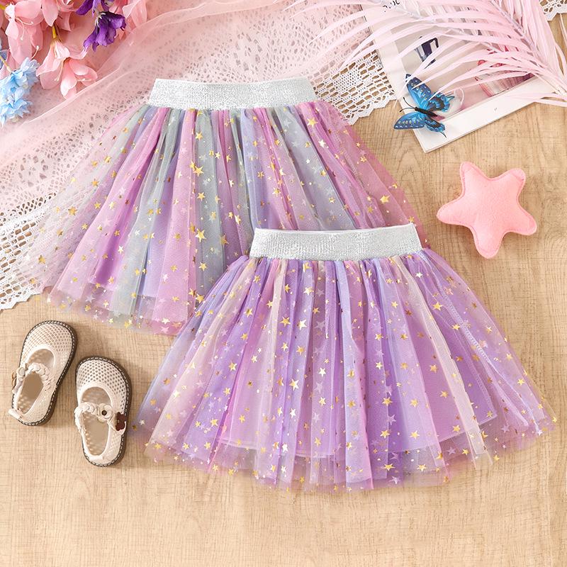 Пушистая юбка-принцесса для девочек со звездным принтом - Для всех сезонов