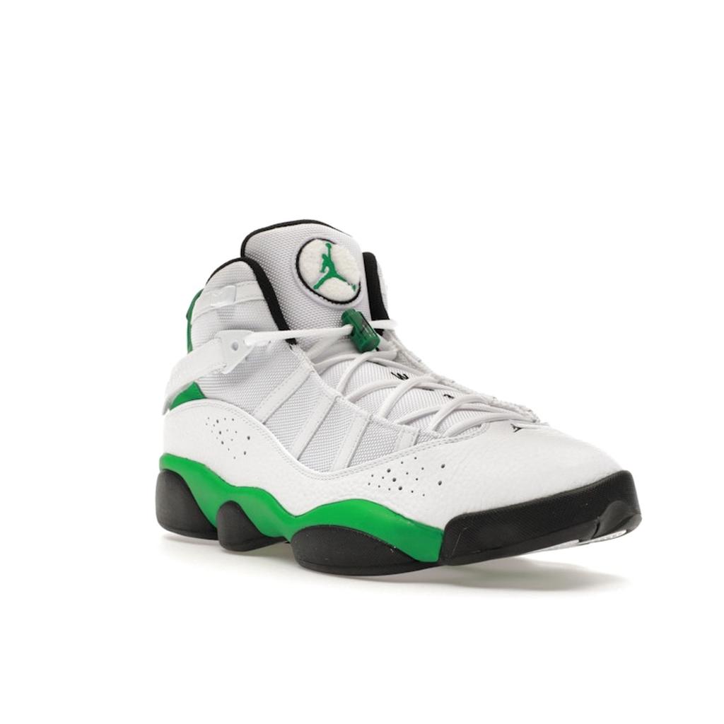 Кроссовки мужские Air Jordan 6 Rings Белые Lucky Green Черные 322992-131