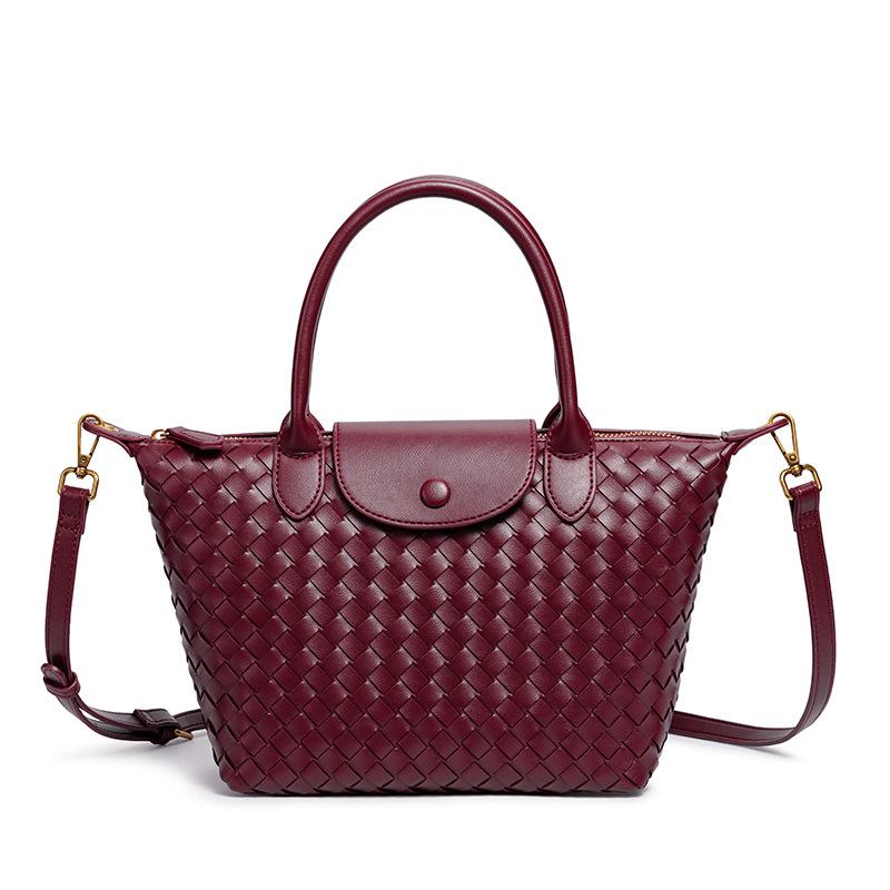 Новая плетеная сумка-пельмень Ручная плетеная сумка Большая вместимость для поездок на работу Универсальная портативная сумка-мессенджер