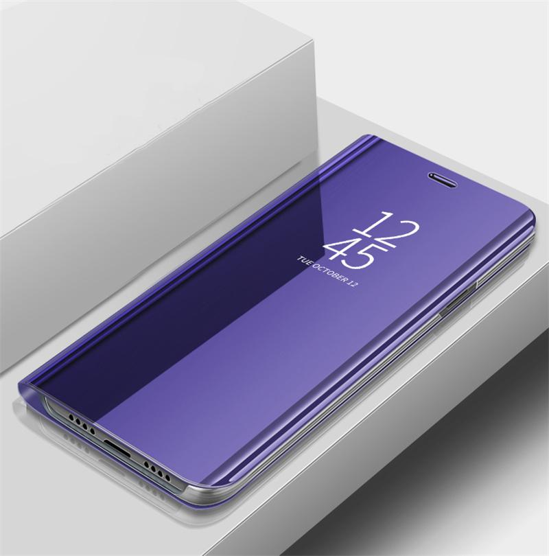 Умный зеркальный противоударный чехол для телефона для Samsung Huawei Honor Xiaomi Redmi iPhone OnePlus Магнитный флип-чехол из искусственной кожи