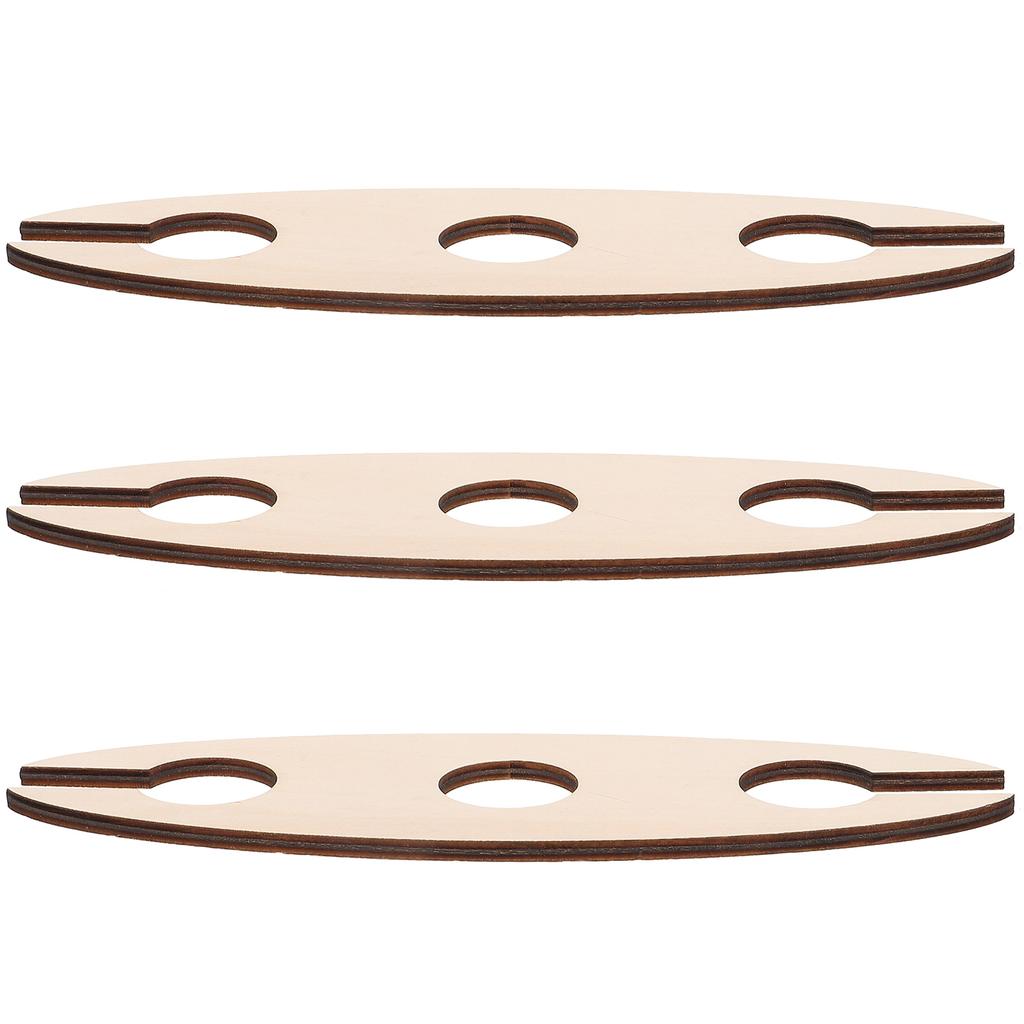 3 Pcs Rack for Two Goblets Red Stand Bottle Party Lover Gift Bottles Holder Wooden Storage