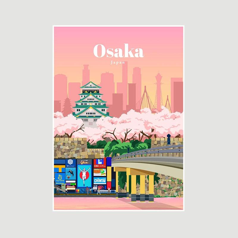 White Paper Cartoon City Landscape Poster Mural London Paris Travel Cities Prints Bedroom Decoration Painting Funny Abstract Wall Art Decor