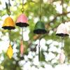 Japanese Bless Wind Chime Cast Iron Outdoor Small Wind Chime Retro Garden Hanging Wind Bell for Good Luck Patio Balcony Decoration