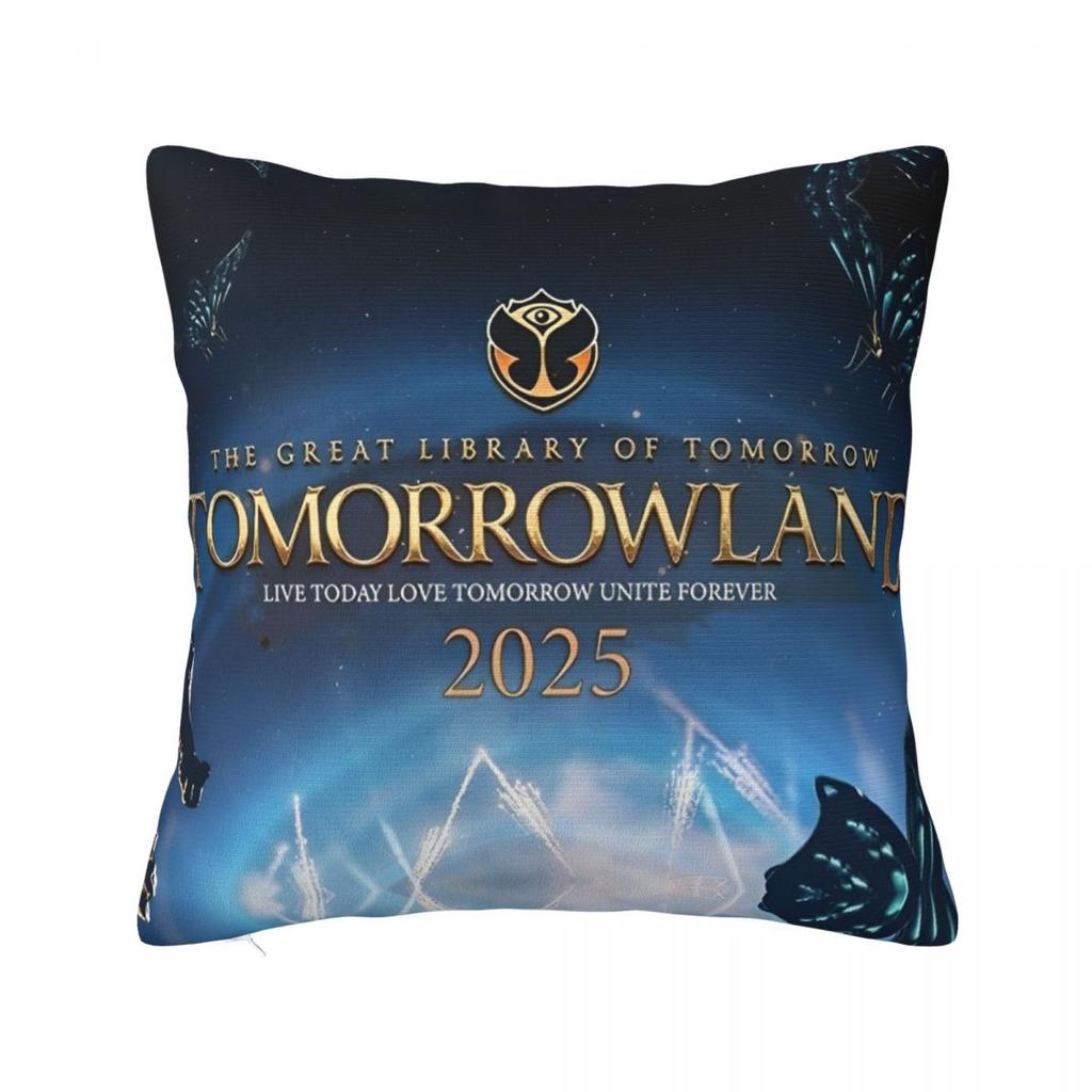 Tomorrowlandd Flag Pillowcase Polyester Cushion Cover Decorative Music Festival Throw Pillow Case Cover Home Square 18'