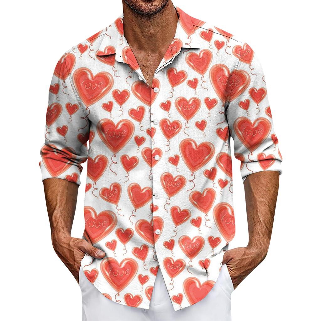 Мужская повседневная рубашка с длинным рукавом на пуговицах