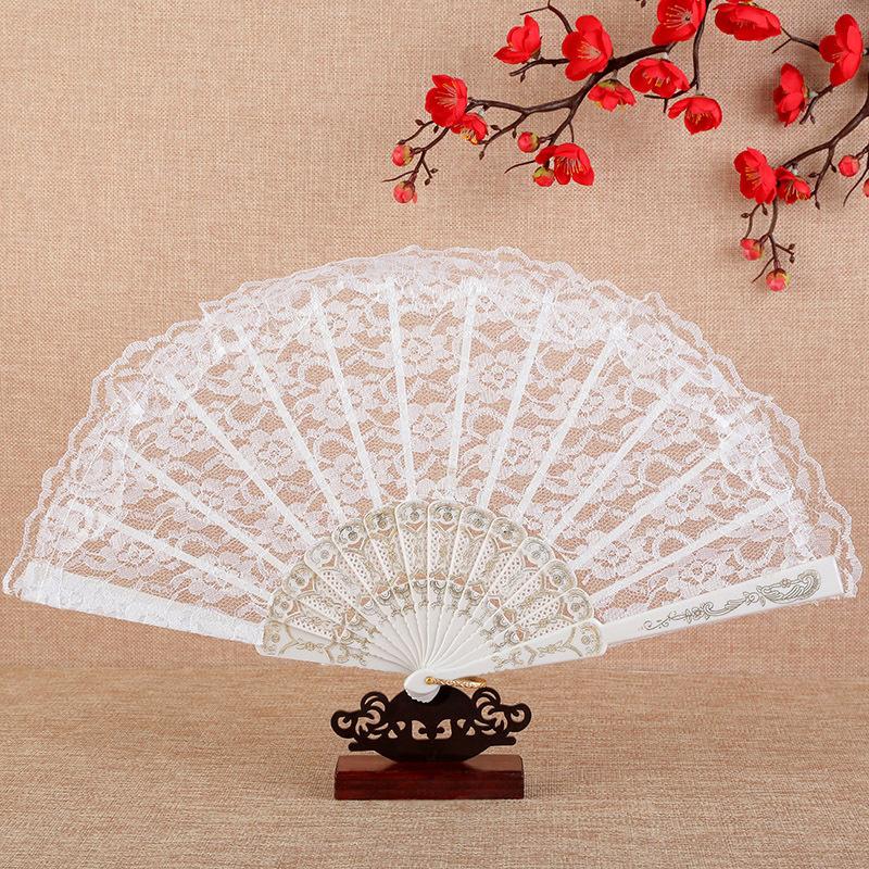 Retro Sexy Lace Fan Summer Dance Performance Pography Po Props Portable Folding Hand Fan Decorative Fan Chinese Dance Fan