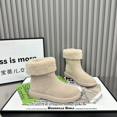 Женские зимние ботинки 2025 новая ретро кожа водонепроницаемые нескользящие теплые хлопковые туфли на толстой подошве укороченные ботинки