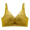 Lace V-neck Non Steel Hoop Bra Thin Leaf Hollow Sexy Underwear Comfortable