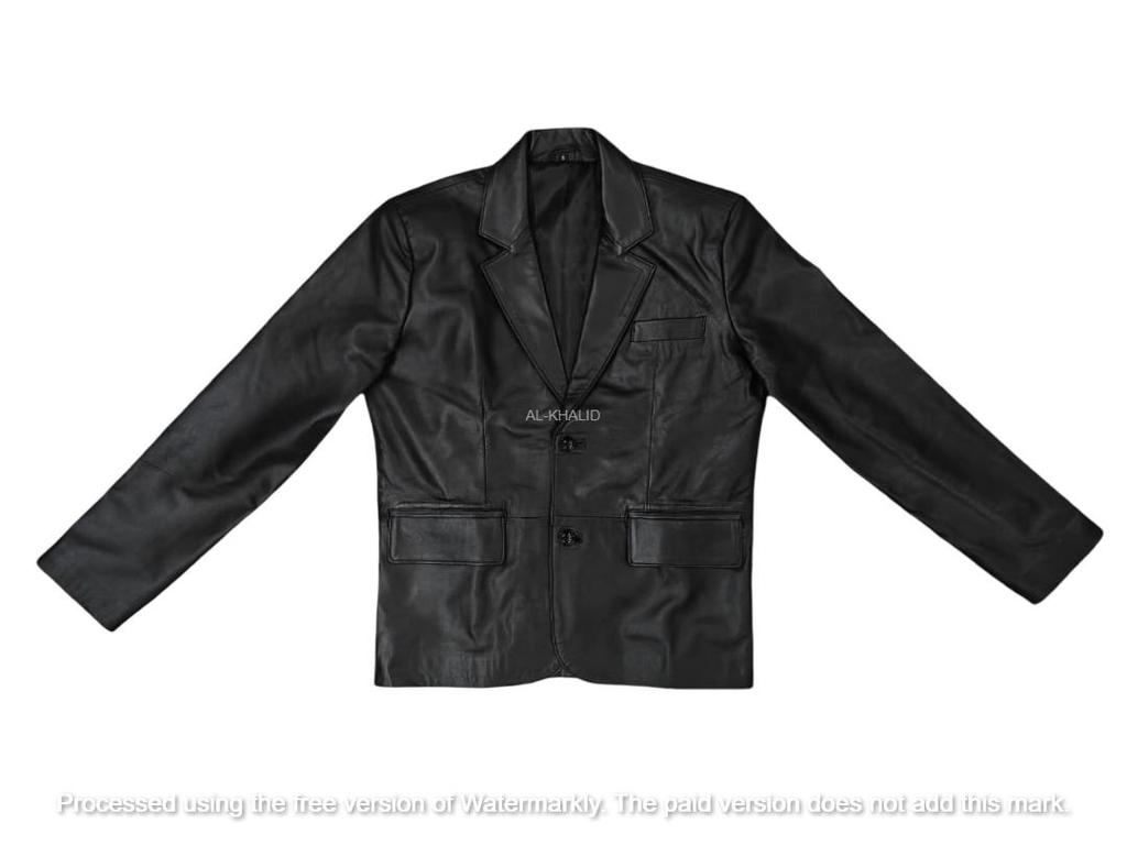 AL KHALID CLASSIC Новый мужской черный кожаный пиджак 100% чистая овчина стильный приталенный пиджак