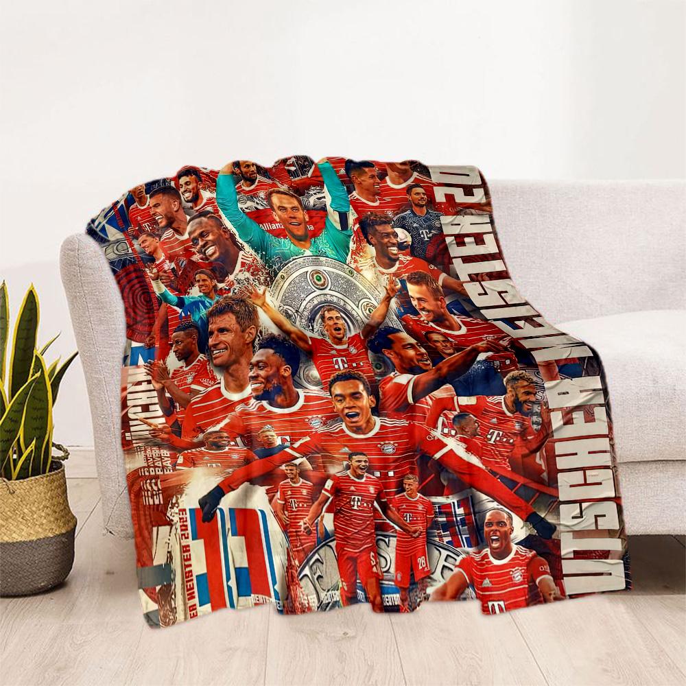 Bayern Munich Blanket Comfortable Great for Bedding Office Bed for All Seasons Digital Print Birthday Christmas Gift Blanket