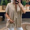 Available Sequin V-Neck Casual Short-Sleeve Shirt