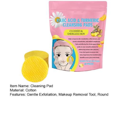 40 шт. очищающих дисков с койевой кислотой для удаления темных пятен и макияжа, спрессованные спонжи для лица с куркумой, мягкое очищение пор, отшелушивание, очистка лица, хлопок