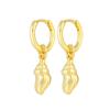 925 Silver Needle Vintage Geometric Pendant Earrings Round/Square/Shell Earrings for Women Fashion Jewelry Pendientes