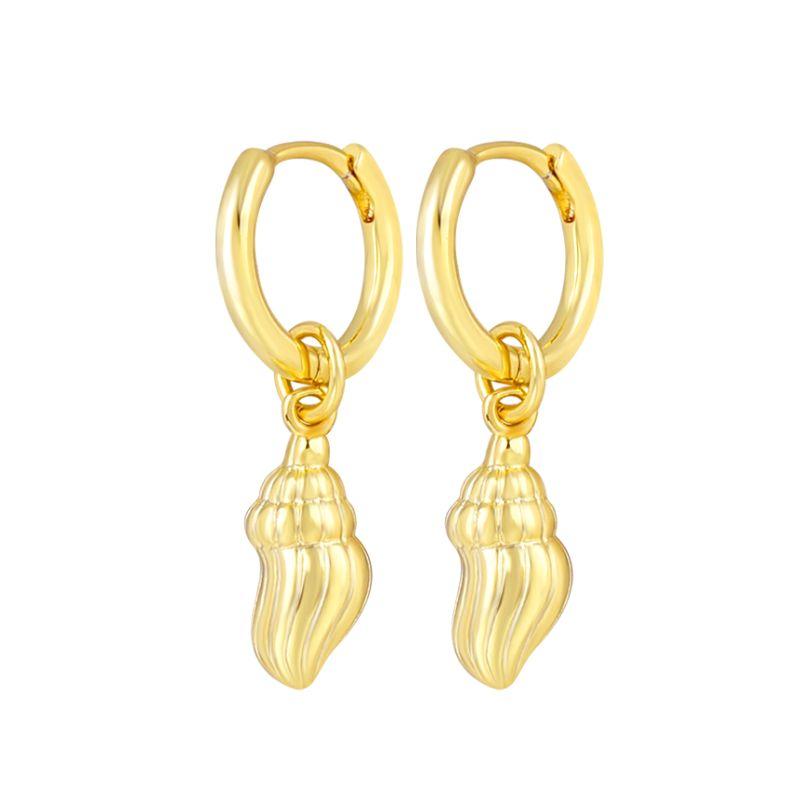 925 Silver Needle Vintage Geometric Pendant Earrings Round/Square/Shell Earrings for Women Fashion Jewelry Pendientes