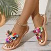 Модные летние женские шлепанцы с яркими пайетками, легкие, удобные, на низком каблуке, пляжные сандалии, богемные шлепанцы