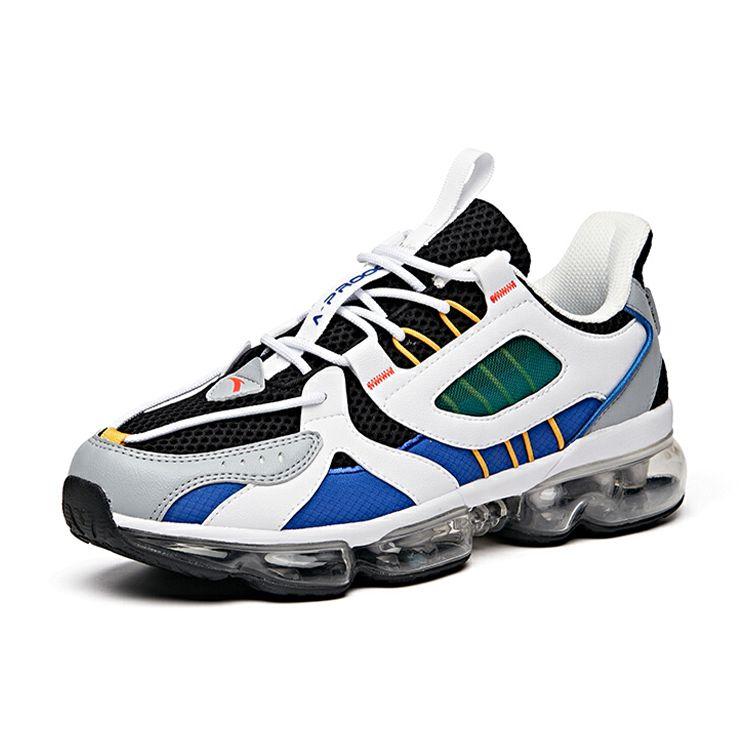 Anta Full-Length Air Cushion Splicing Sports Low-Top Running Shoes Men Sneakers White Blue 912025504-1