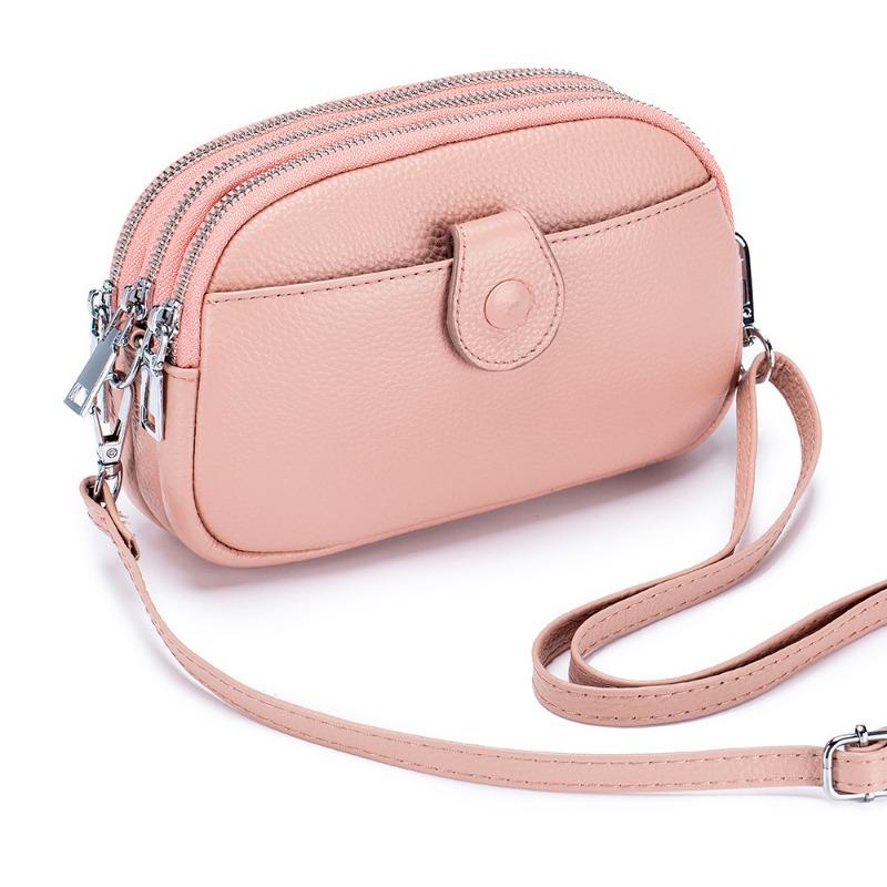 Leather Fashion Mom Bag Mobile Phone Bag Mini Crossbody Bag Women's Shoulder Bag Large Capacity