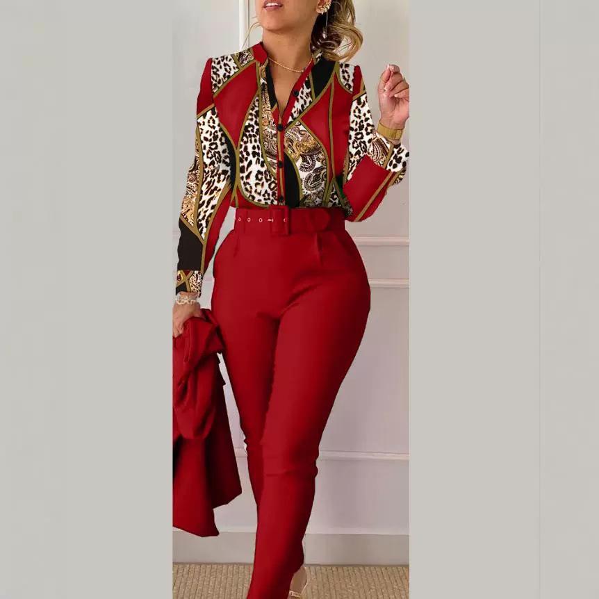 Women's Cross-Border Sweet Style Long-Sleeved Fashion Polyester Casual Set (No Coat) - New Arrival