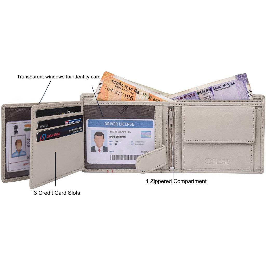 Мужской повседневный, дорожный, формальный, модный кошелек из натуральной кожи с RFID-меткой  (8 слотов для карт)