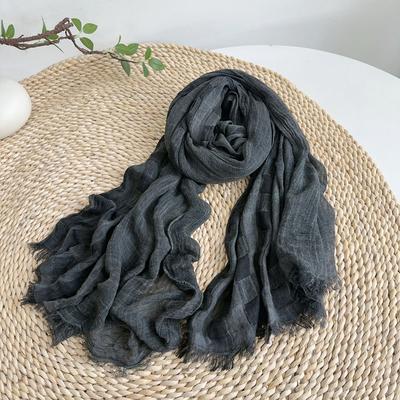Scarf Women Viscose Long Gray Neck Wrap Shawl Warm Breathable Summer Sun Protecion Accessory For Spring Holiday Autumn
