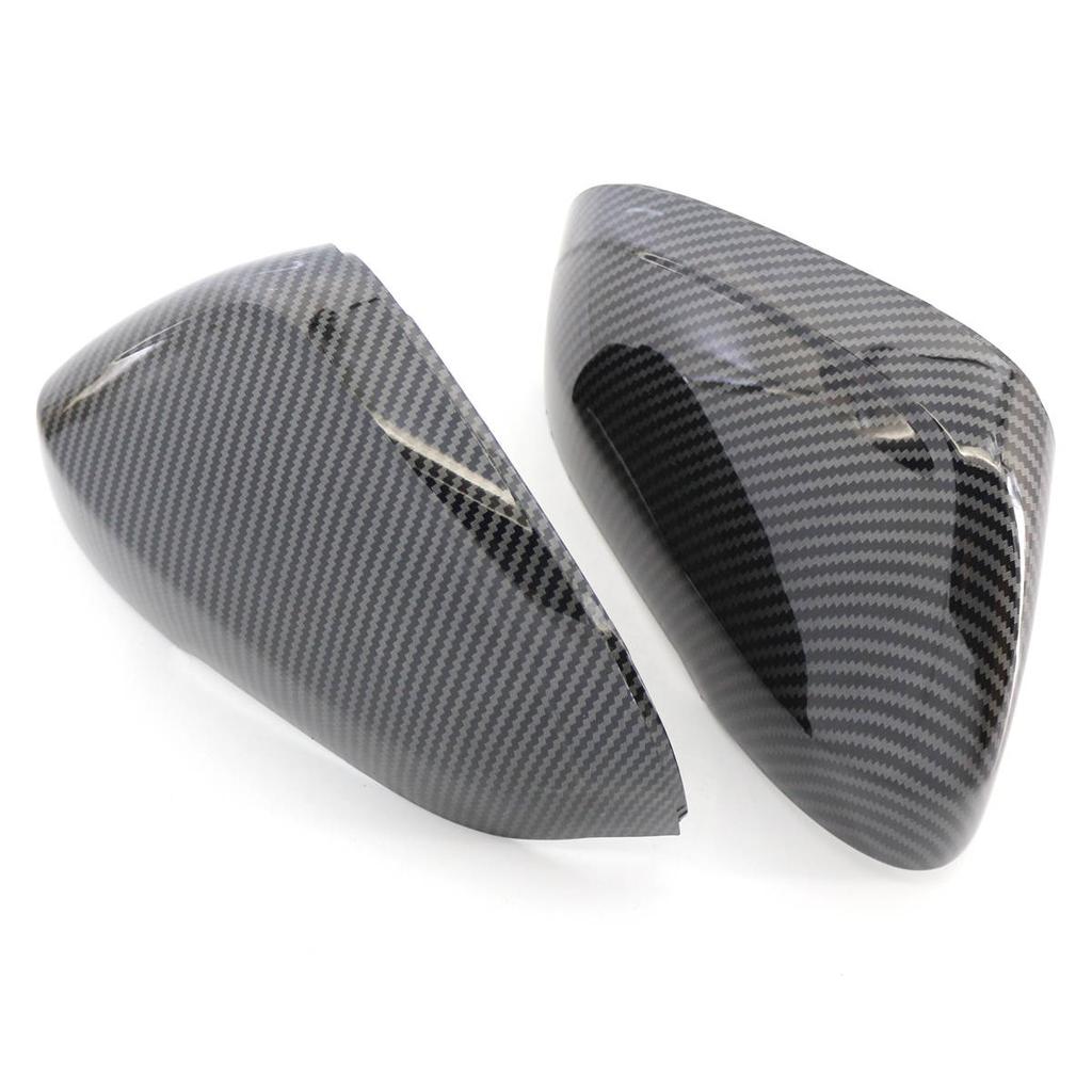 1 Pair Door Side Rearview Mirror Covers Caps Gloss Black Carbon Fiber Replacement For Volvo S60 V60 2011-2017 31402636 31402628
