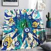 1Pc Evil Eye Print Flannel Blanket, High quality Comfortable for All Seasons, Home Decor, Warmth and Comfort, Perfect for Christmas Gifts W60