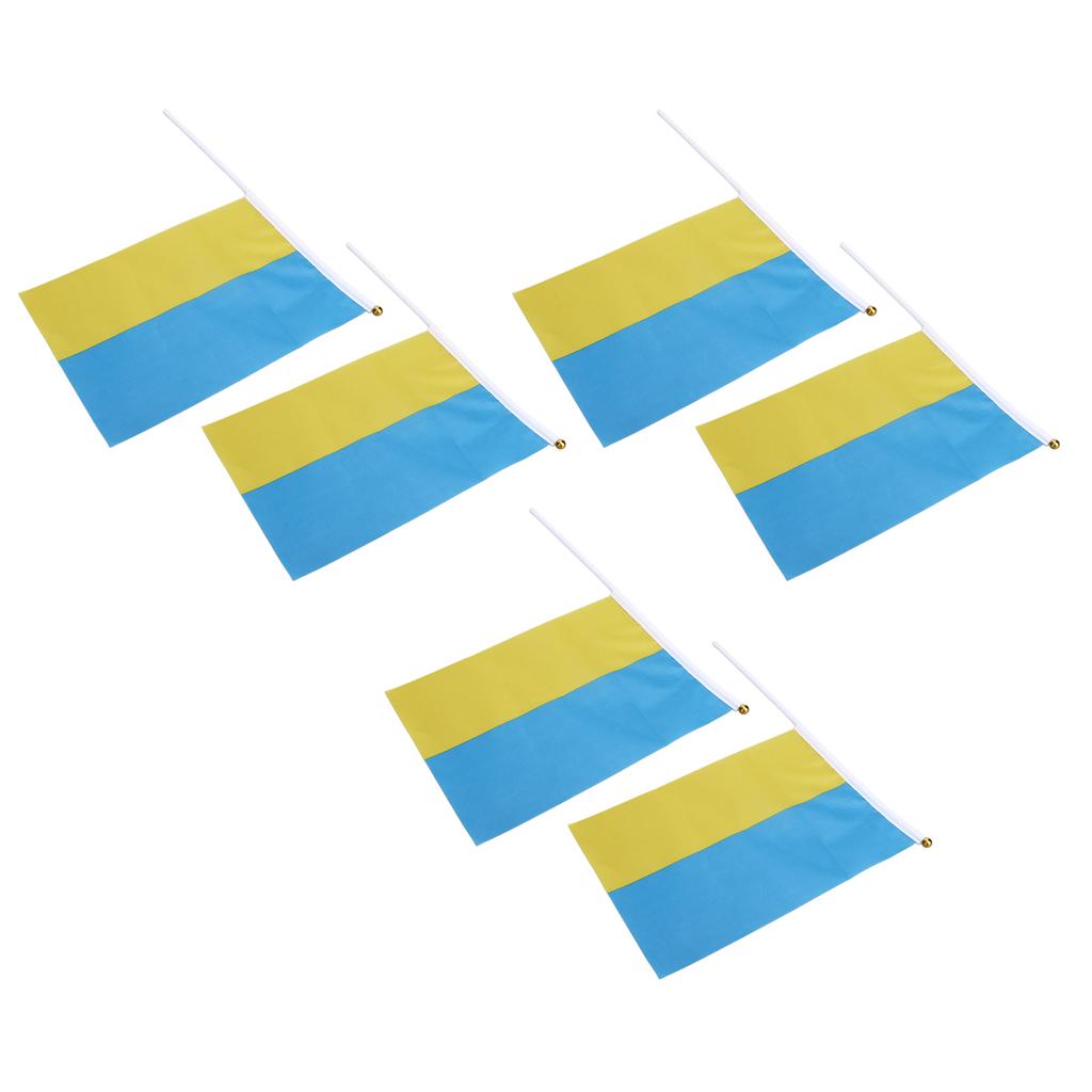 10 комплектов ручных флагов Украины из полиэстера, устойчивых к выцветанию, мини-легкие ручные флаги Украины