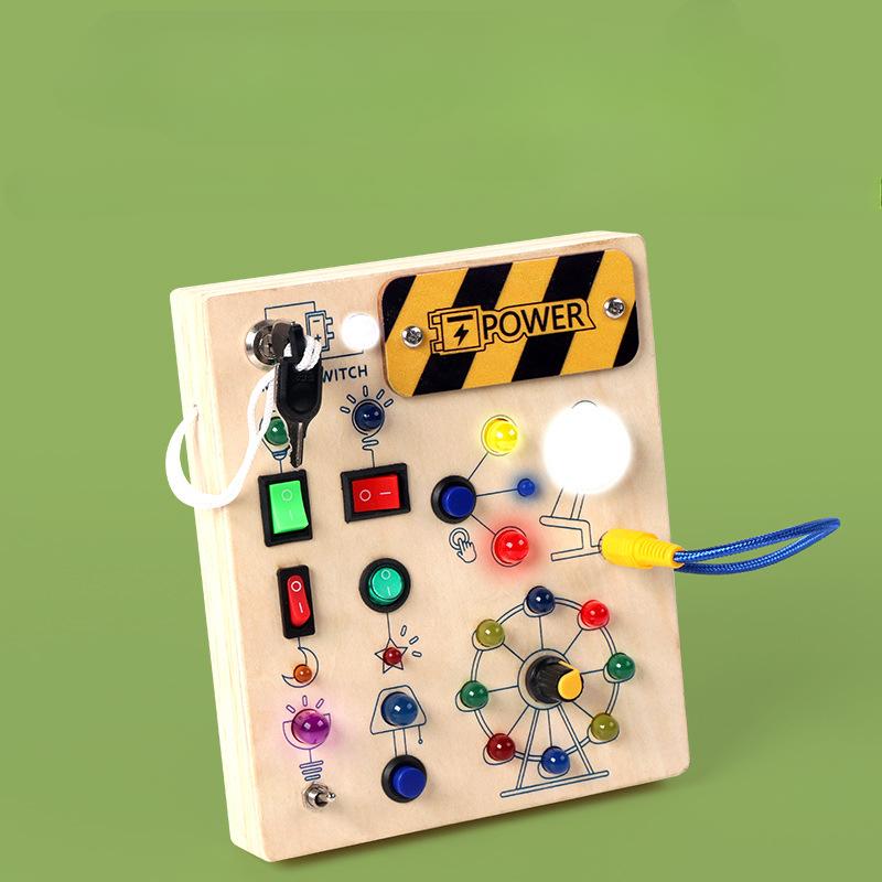 Деревянная игрушка светодиодный выключатель имитационная печатная плата бизиборд раннее образование обучающая игрушка Монтессори учебные пособия