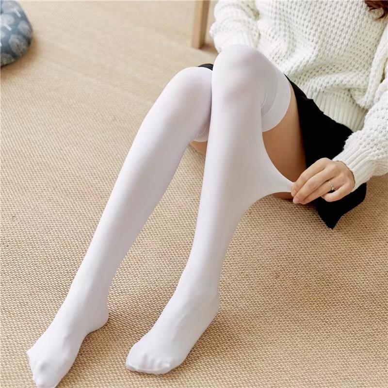 Серые носки до икры JK Японский бархат Длинные чулки Тонкие Мягкие Дышащие Универсальные До колена Удлиненные Студенческие носки