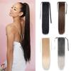 Long Straight Ponytail Clip In Hair Extensions Wrap Around Synthetic Fiber Hairpiece False Hair for Woman